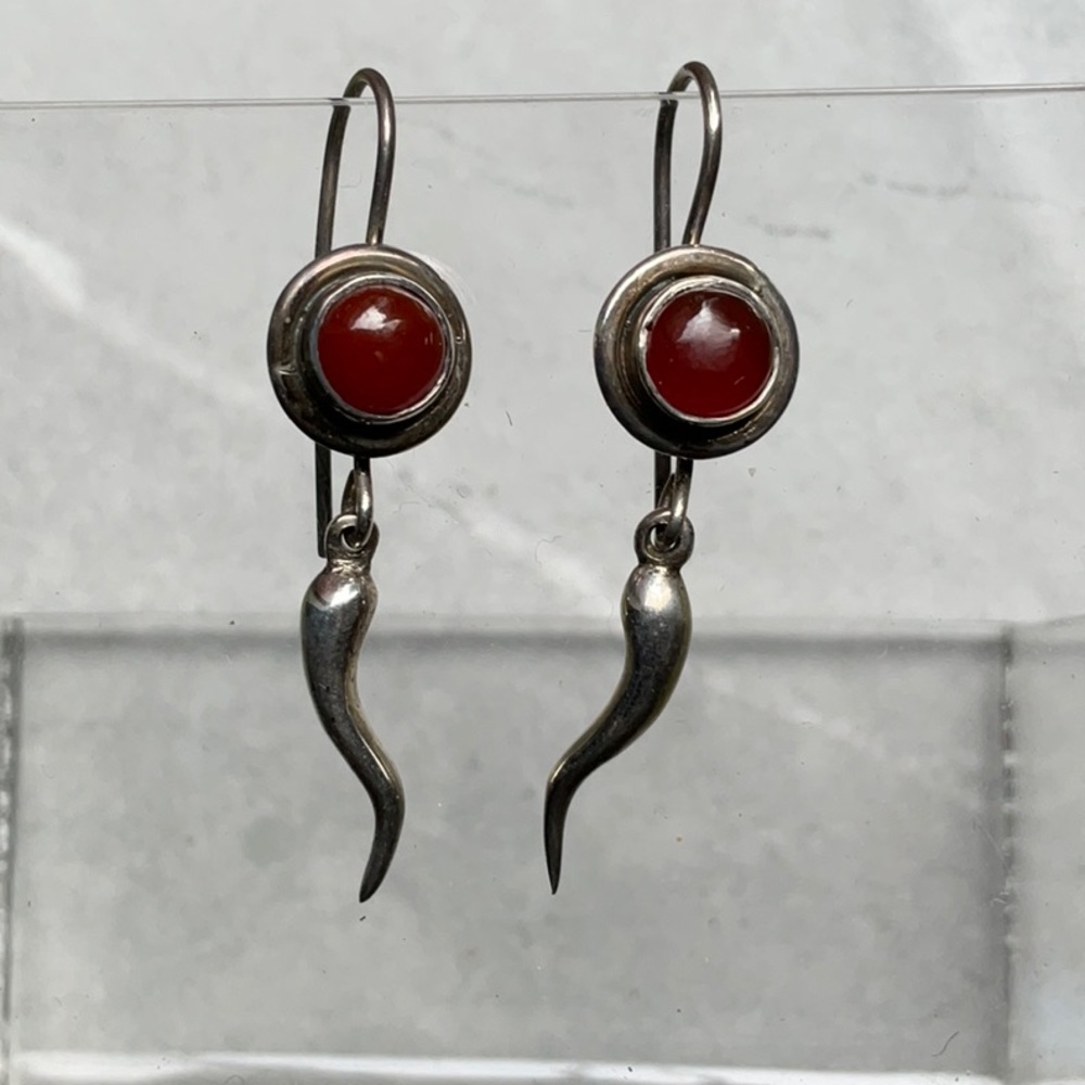 Sterling Silver and Carnelian Earrings